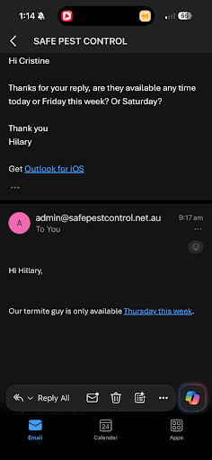 Safe Pest Control Sydney — Customer photo