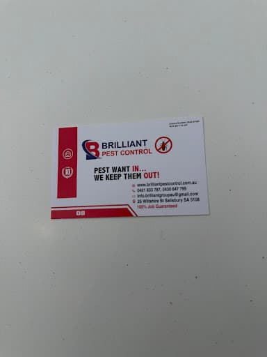 BRILLIANT PEST CONTROL SERVICES PTY. LTD. — Customer photo